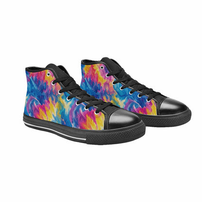 MEN'S Tie Dye Swirl High Top Canvas Neon Fantasy Sneakers