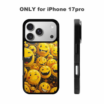 iPhone 17 Pro Case — Melting Moon Smiley Yellow Version Original, Custom Made Phone Cover