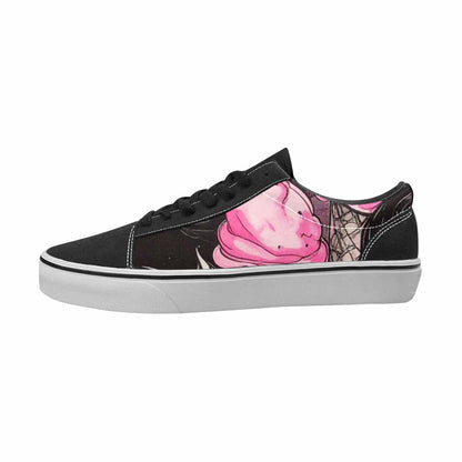 WOMEN'S Ice Cream Black & Pink Ink Canvas Artist-designed Vibrant Chaos Shoes