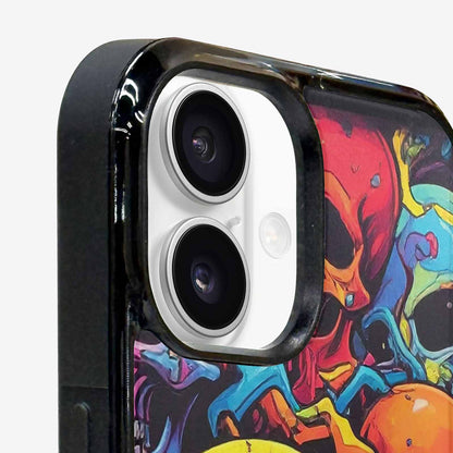 iPhone 16 Plus Case — 1000s Of Skulls Digital Camo Drip, Custom Art Phone Cover