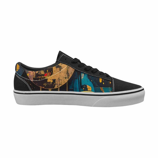 MEN'S Smiley Faces - Camo Lace-Up Canvas Vibrant Chaos Custom Sneakers