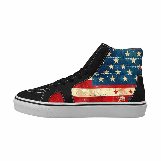 MEN'S American Flag Stars High Top Canvas Vibrant Chaos Shoes
