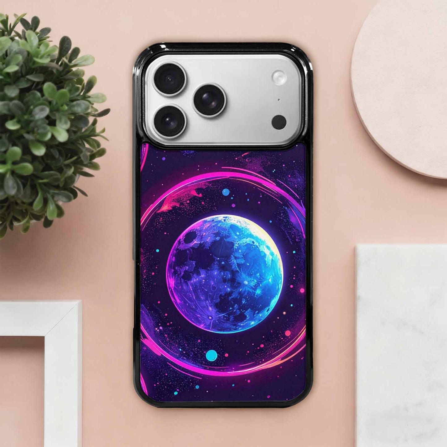 iPhone 17 Pro Max Case — Neon Winter Moon Cartoon Cute, Custom Designed Case Cover