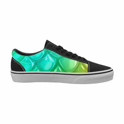 MEN'S Dark Snake Print Canvas Lace-Up Neon Fantasy Custom Shoes