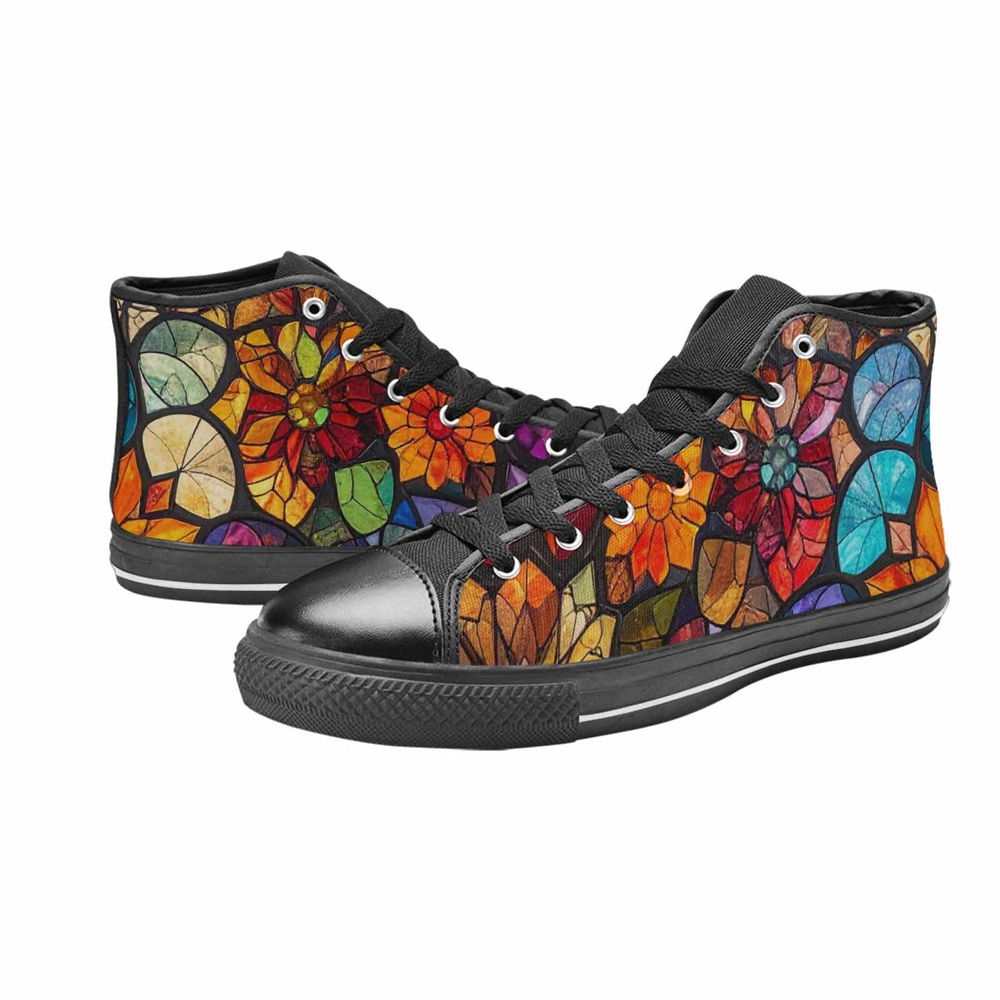 MEN'S Stained Glass Kaleidoscope High Top Canvas Grunge Shoes