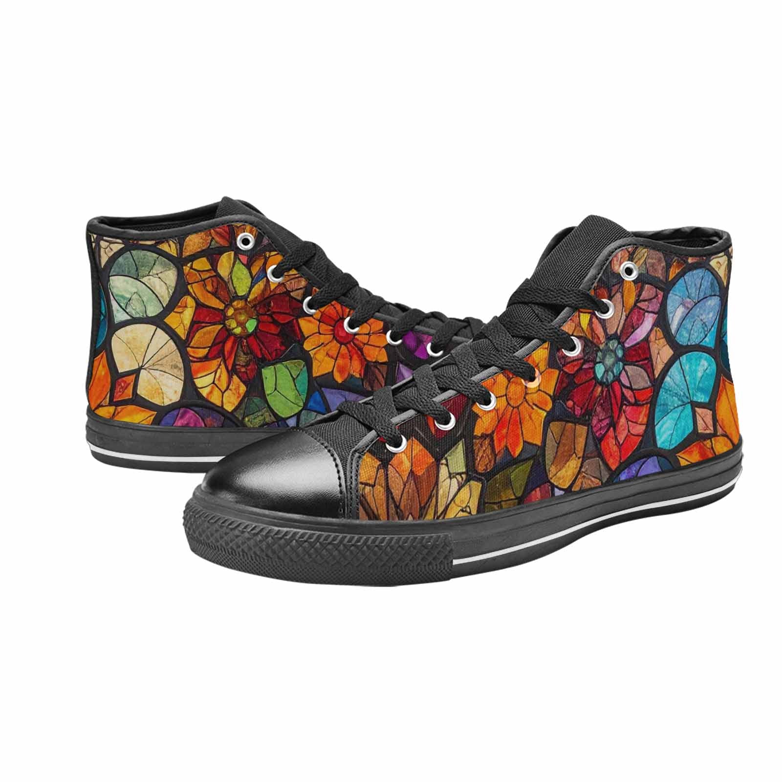 MEN'S Stained Glass Kaleidoscope High Top Canvas Grunge Shoes