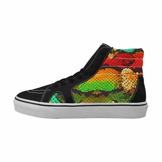 WOMEN'S Dark Snake Print High Top Canvas Wallpaper Art Custom Shoes