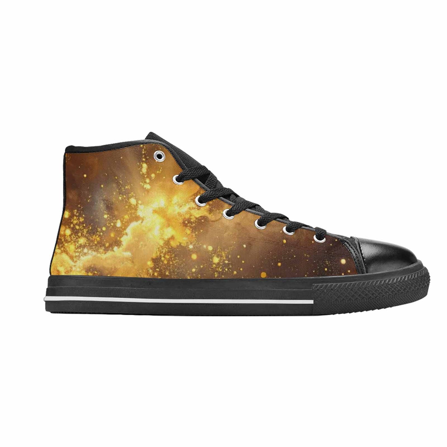 WOMEN'S Galaxy Art - High Top Canvas Vibrant Chaos Sneakers