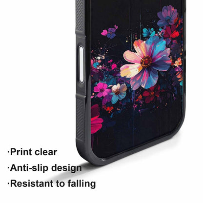 iPhone 17 Pro Case — Shadowy Glitch Floral Pattern Hundreds Floral, Custom Print Case Cover