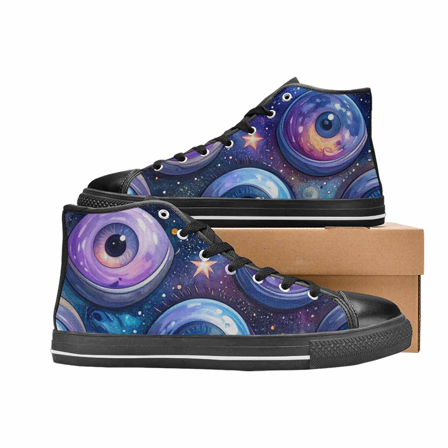 MEN'S Cartoon Eyeballs Galaxy High Top Canvas Dark Academia Shoes