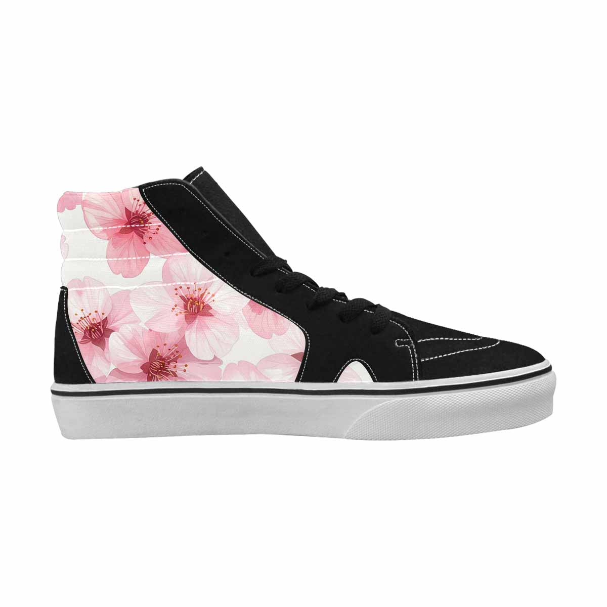 MEN'S Japanese Cherry Blossom High Top Canvas Dark Academia Custom Shoes
