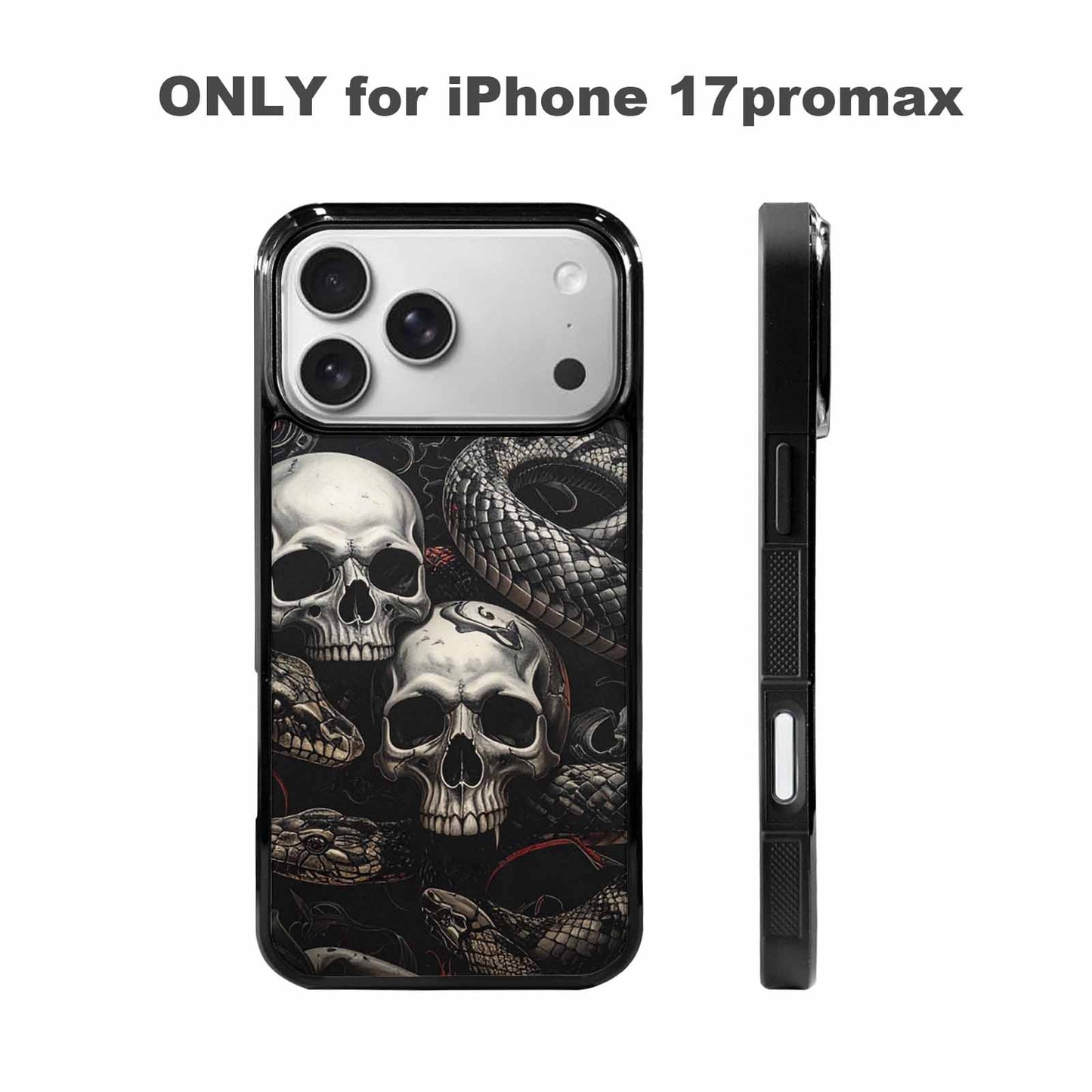 iPhone 17 Pro Max Case — Skull Dark Art Gothic Print Gothic, Customized Protective Case