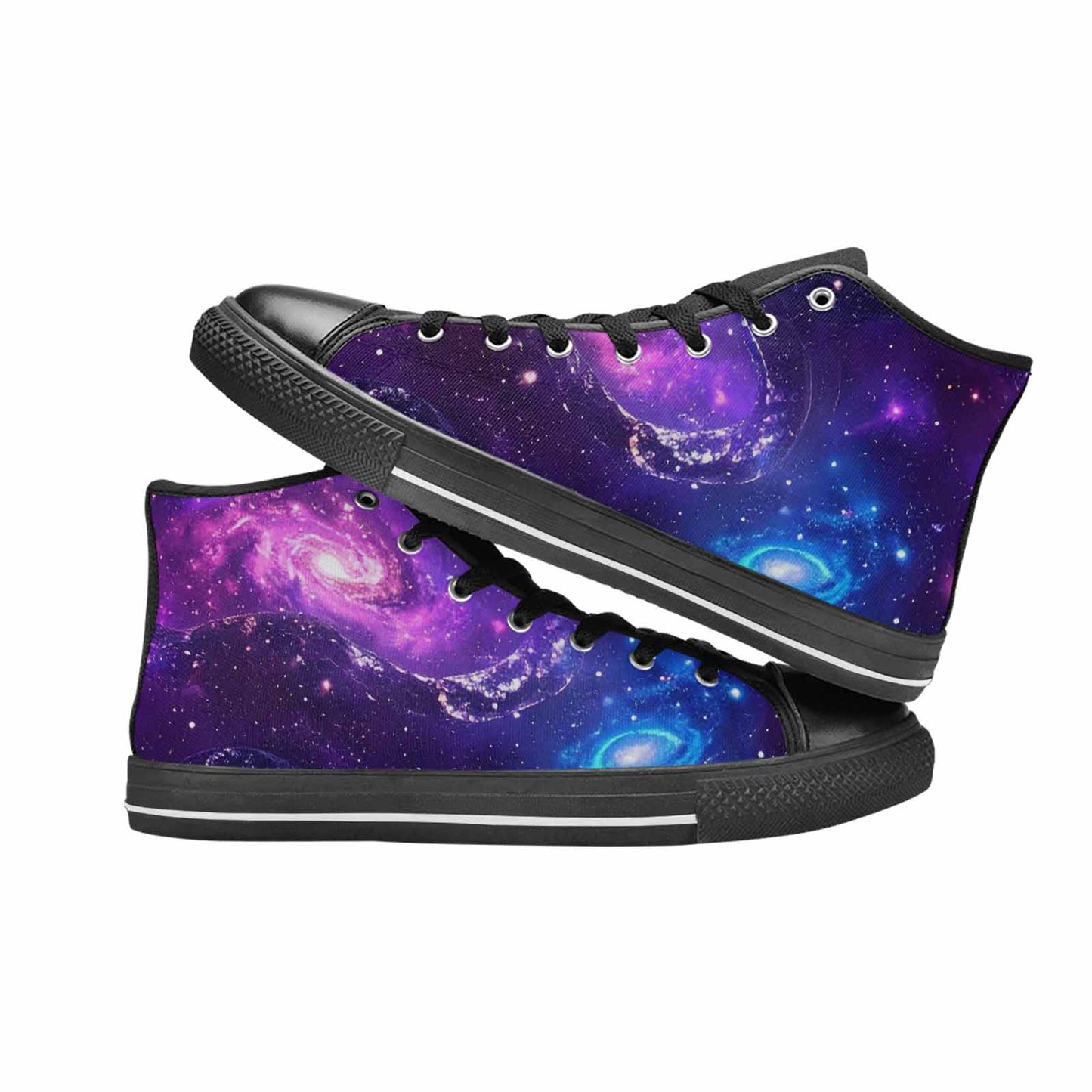 MEN'S Galaxy Snake Print High Top Canvas Cottagecore Custom Shoes