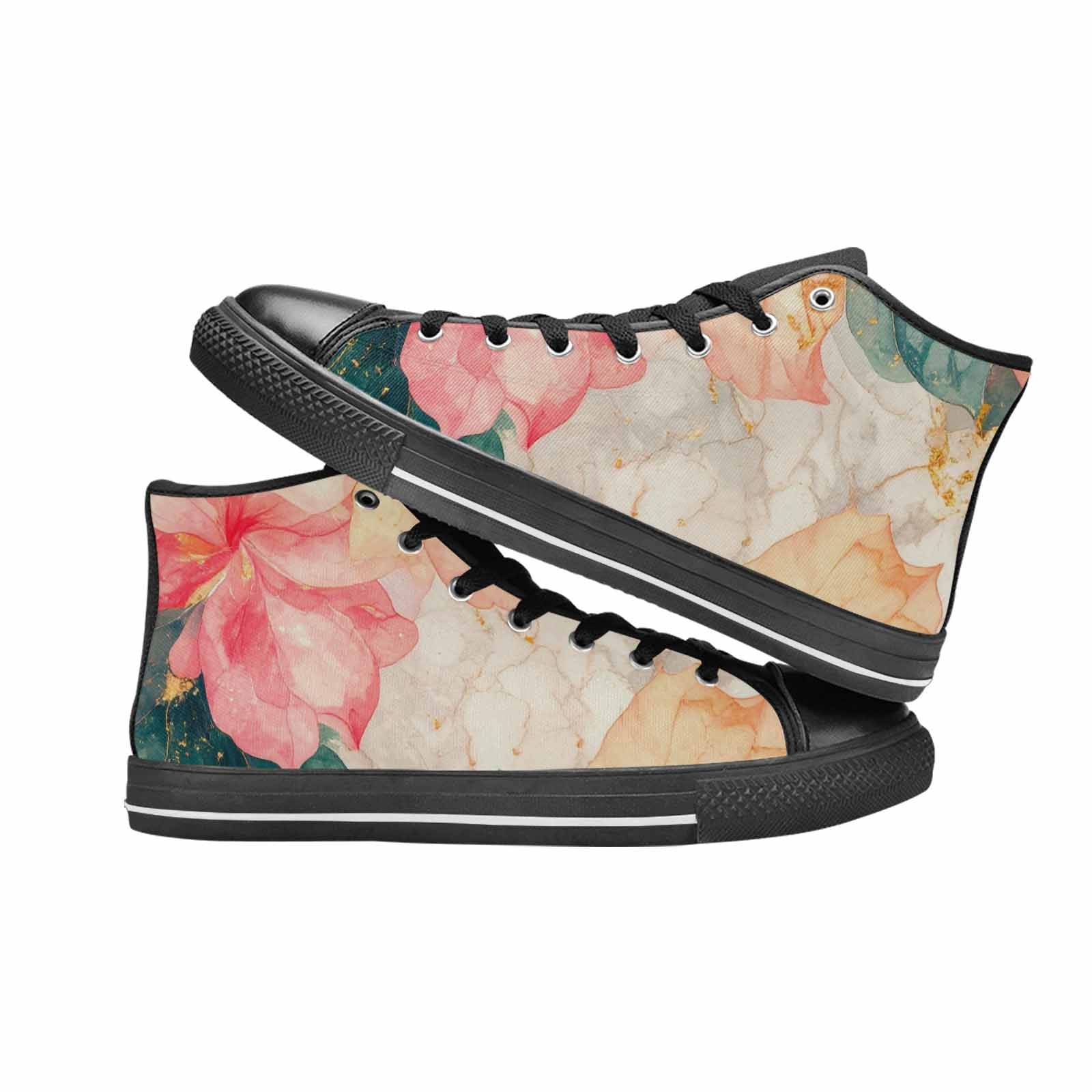 MEN'S Marble Floral High Top Canvas Dreamcore Sneakers