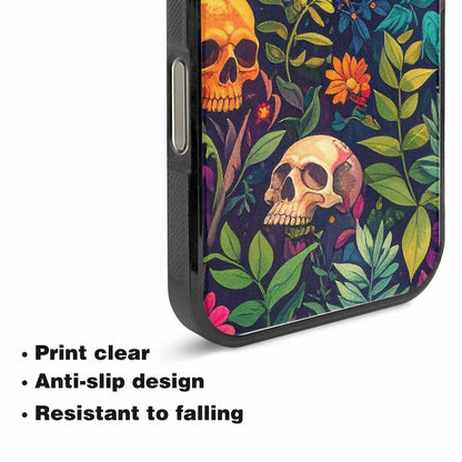 iPhone 15 Pro Max Case — Skulls Botanicalskulls Pattern, Unique Phone Case Design