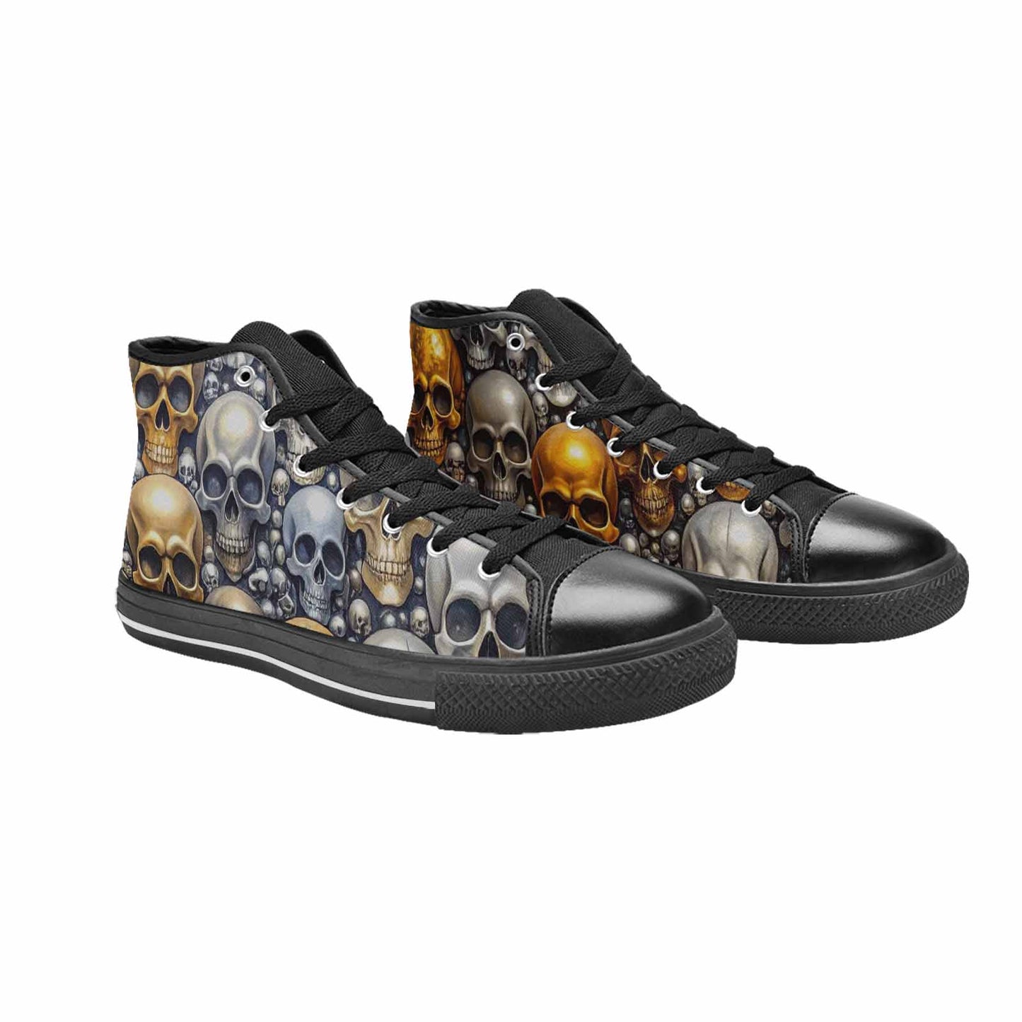 MEN'S Skulls - Metallic-Chrome- High Top Canvas Dreamcore Shoes