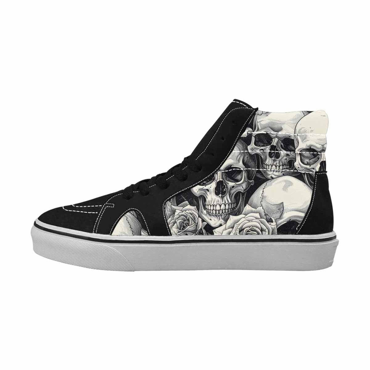 WOMEN'S Skulls Roses Pen Ink High Top Canvas Dreamcore Sneakers