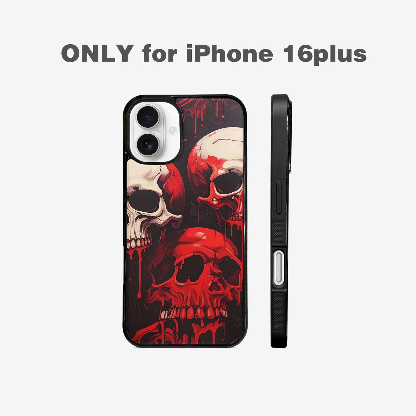iPhone 16 Plus Case — 1000\'s Of Skulls Overlapping Eachother Everywhere, Custom Designed Case Cover