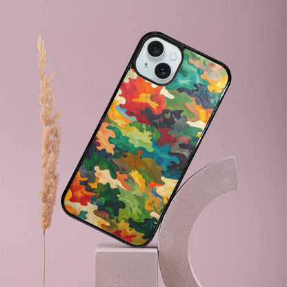 iPhone 15 Plus Case — Camo Patches Full Color Vibrant Camo, Original Design Phone Case