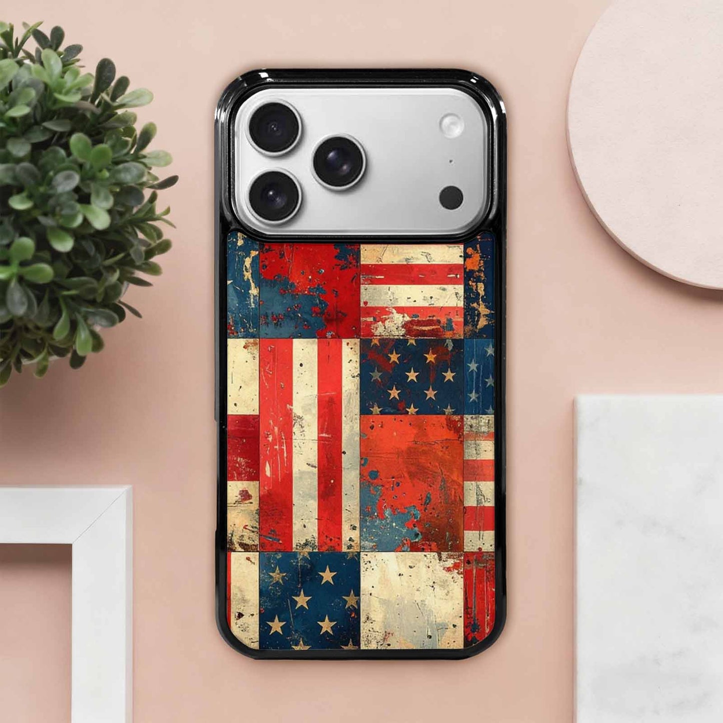 iPhone 17 Pro Max Case — Small American Flag Stars Galaxy Space, Custom Phone Case