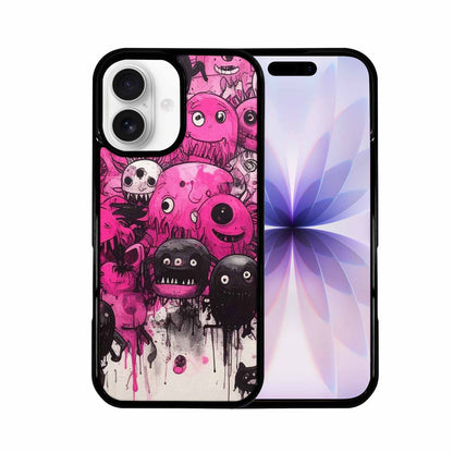 iPhone 17 Case — Black &amp; Pink Ink Cartoon Cute, Custom Printed Phone Case