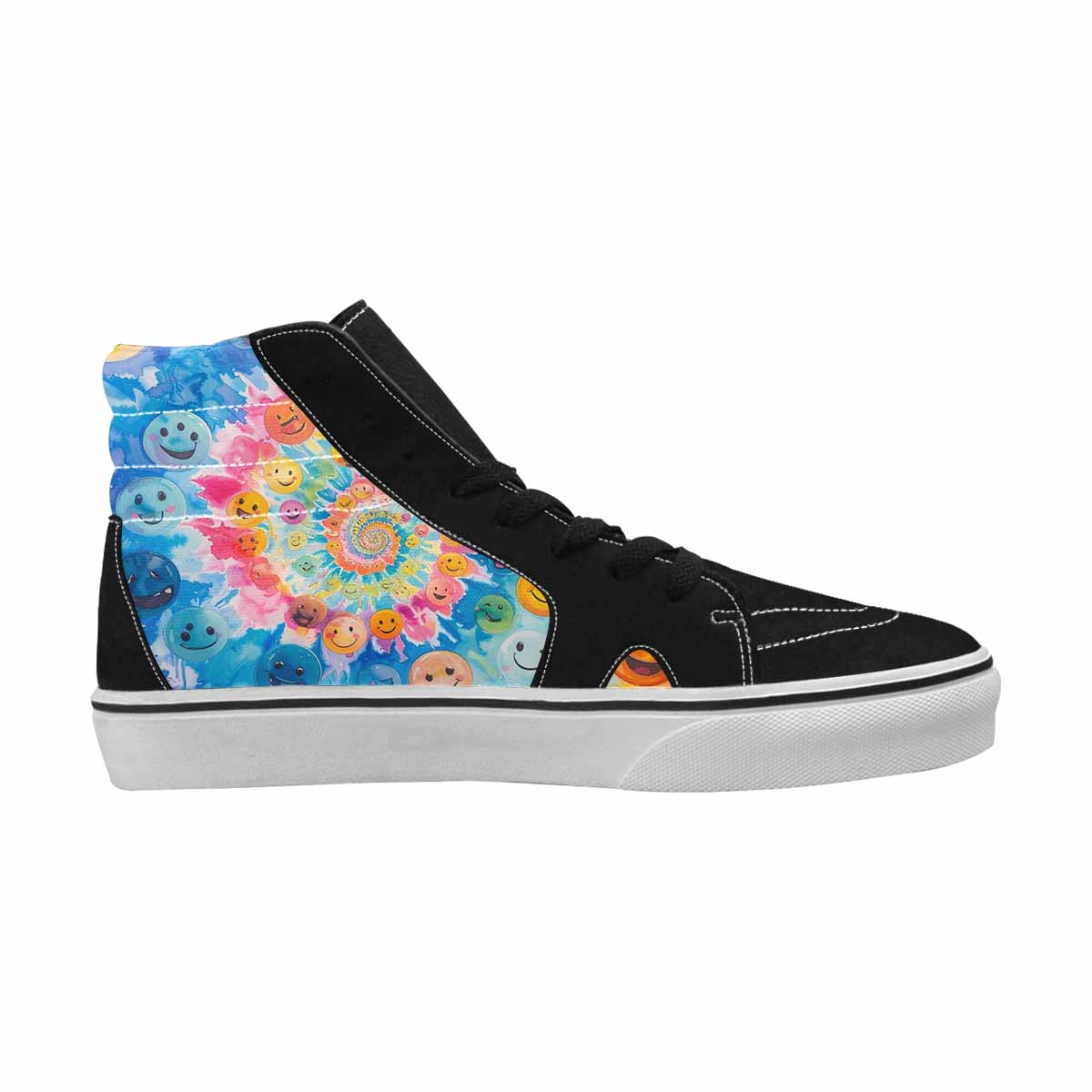 MEN'S Smiley Facessmiley Faces  High Top Canvas Dark Academia Custom Sneakers