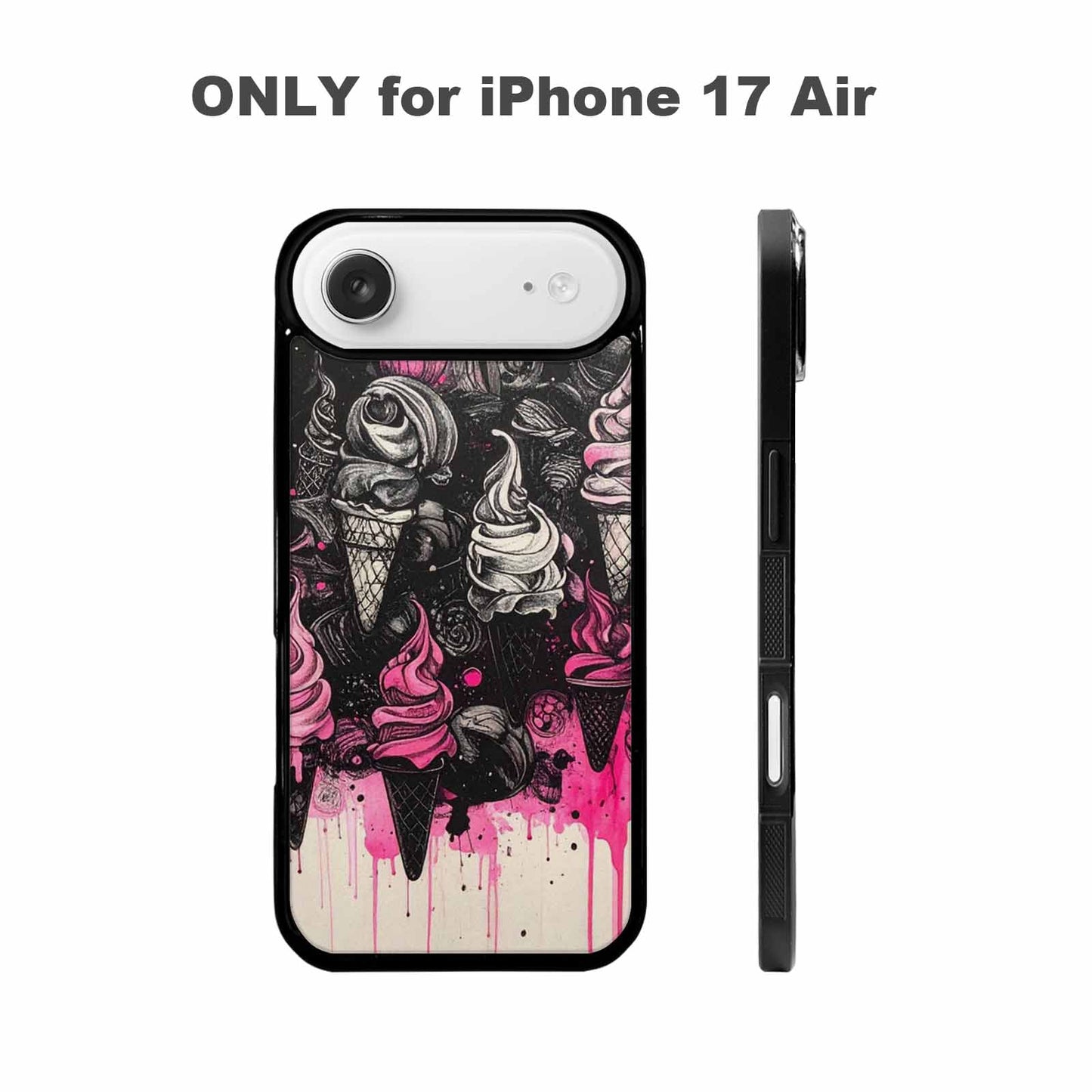 iPhone 17 Air Case — Black Pink Ink Ice Cream Original, Custom Printed Phone Case