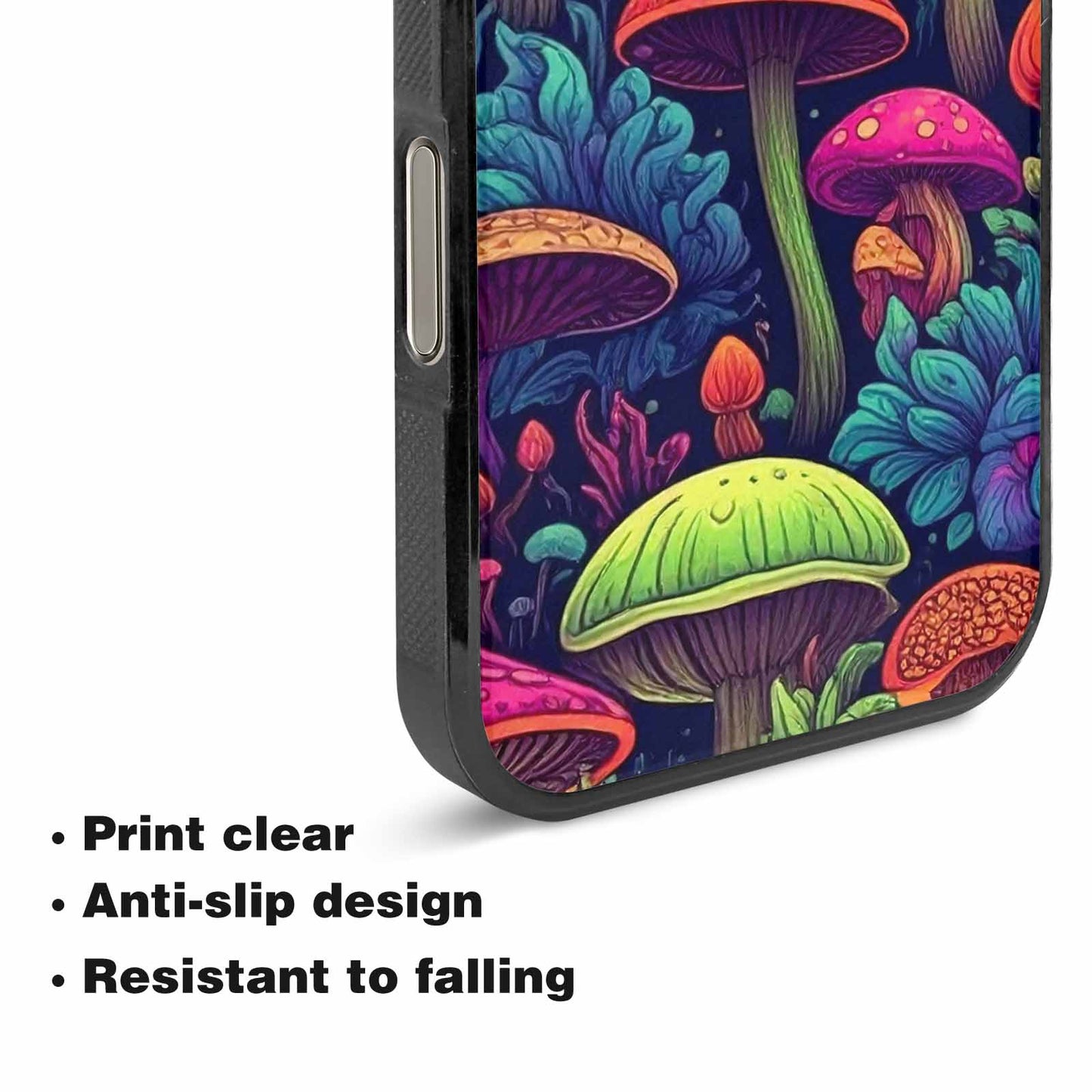 iPhone 16 Pro Max Case — Mushroom Psychedelic Art Seamless Pattern Vibrant, Personalized Phone Case