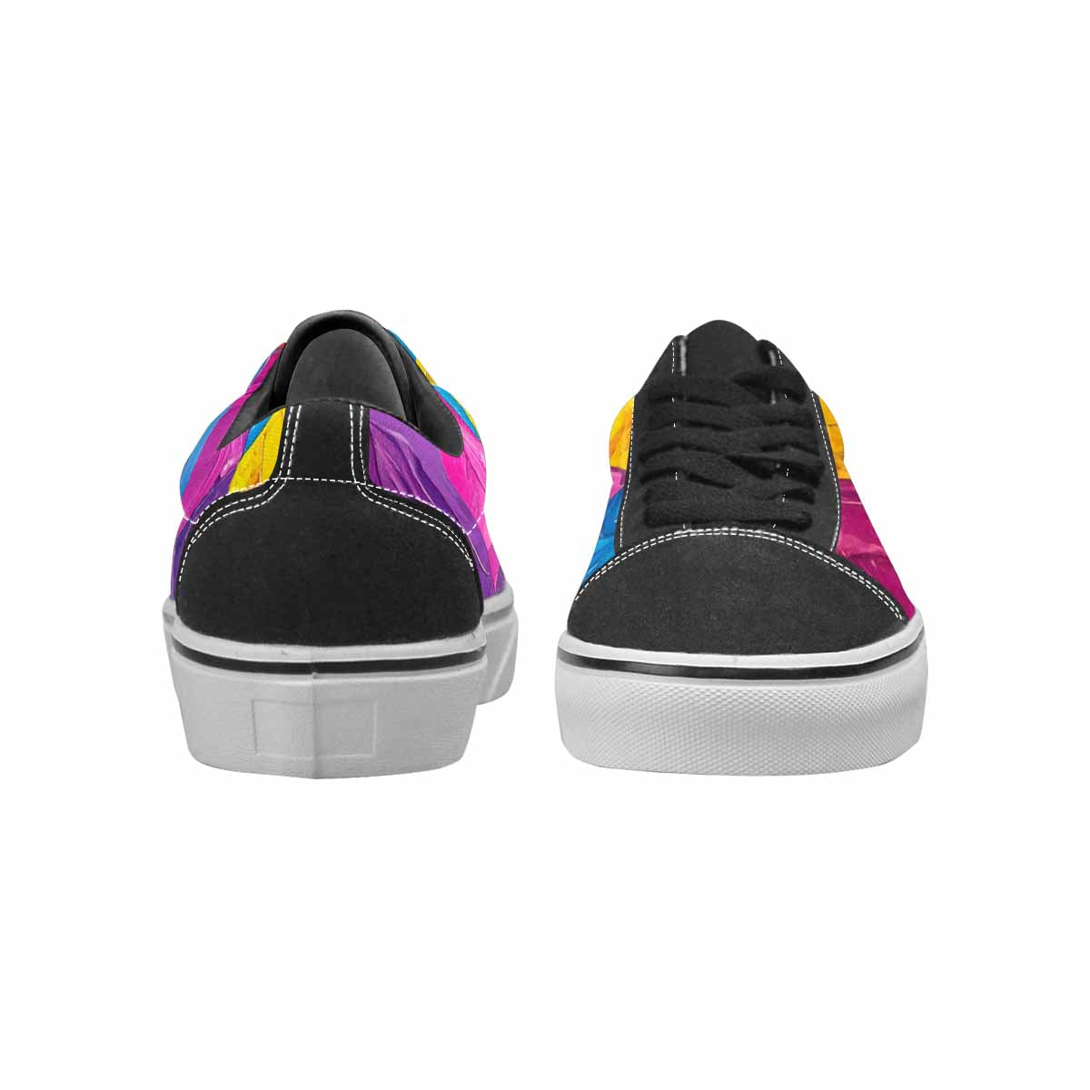 MEN'S Pansexual Flag Color Canvas Lace-Up Aesthetic Sneakers