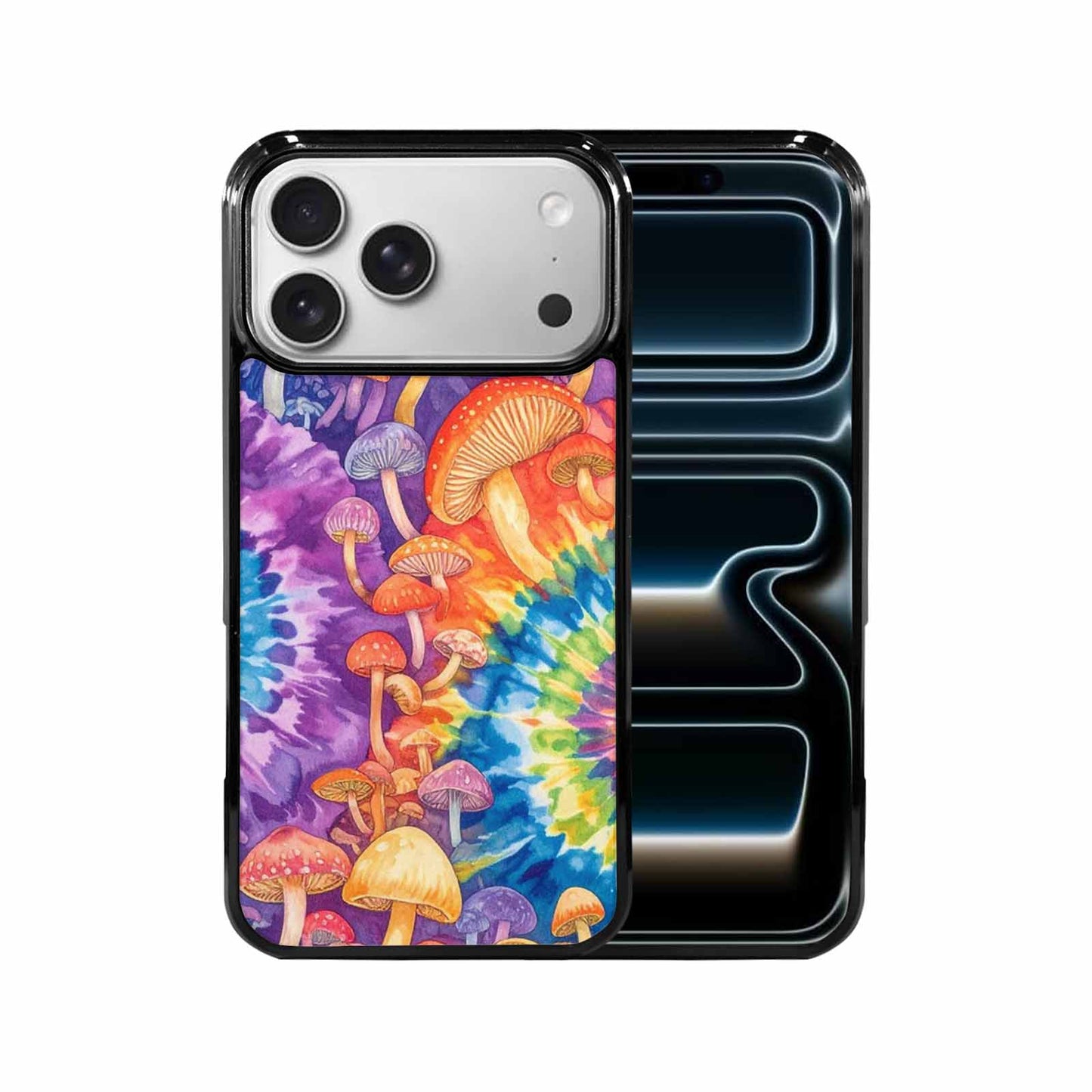 iPhone 17 Pro Max Case — Mushrooms Tie Dyemushrooms Pat Tie Dye, Customized Protective Case