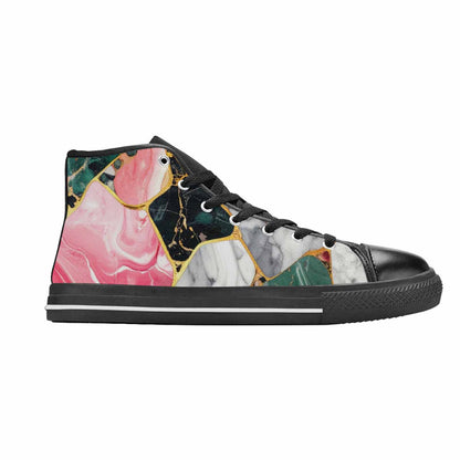 WOMEN'S Marble Stone Texture High Top Canvas Dark Academia Shoes