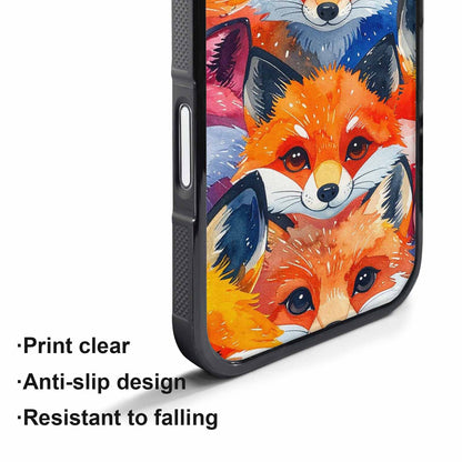 iPhone 17 Pro Case — Watercolor Kawaii Fox Faces Watercolor Abstract, Custom Printed Phone Case