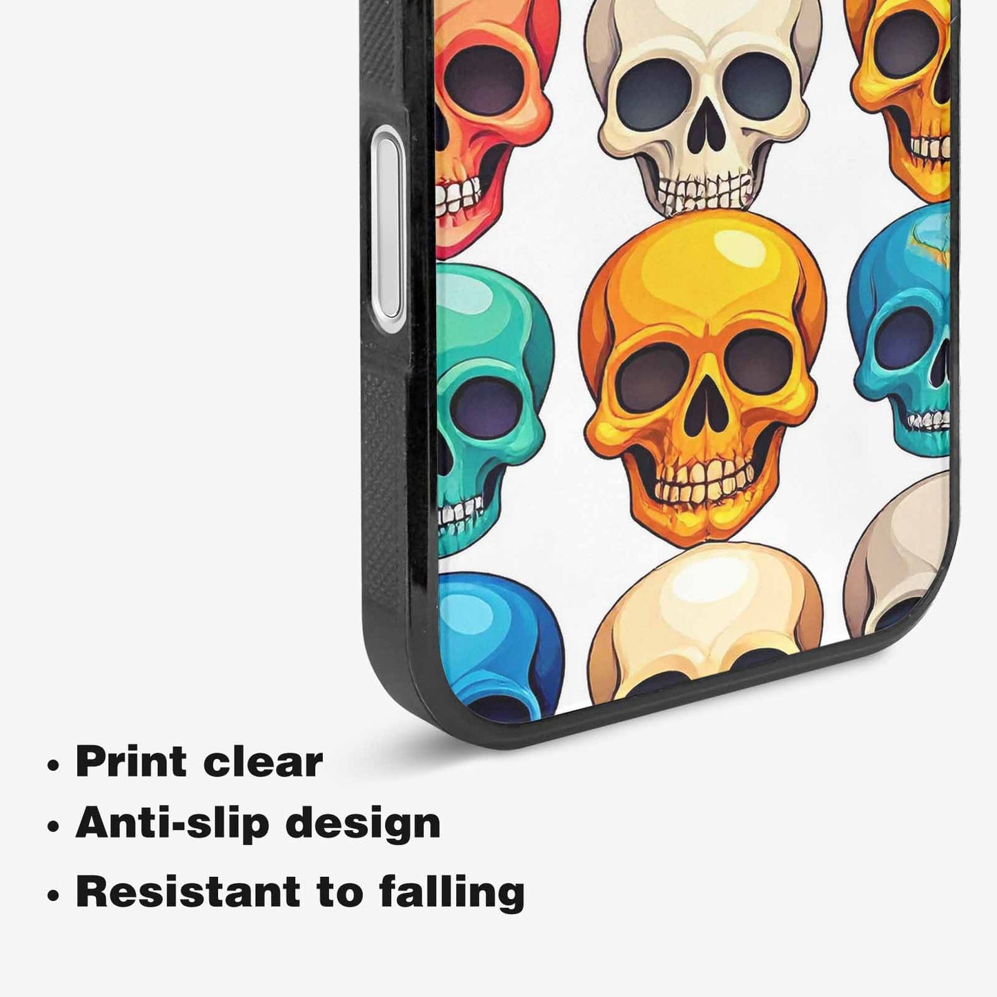iPhone 16 Plus Case — Vibrant Skull Seamless, Custom Phone Case