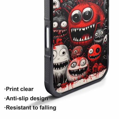 iPhone 17 Air Case — Black Red Ink Monsters General Cartoon, Customized Protective Case