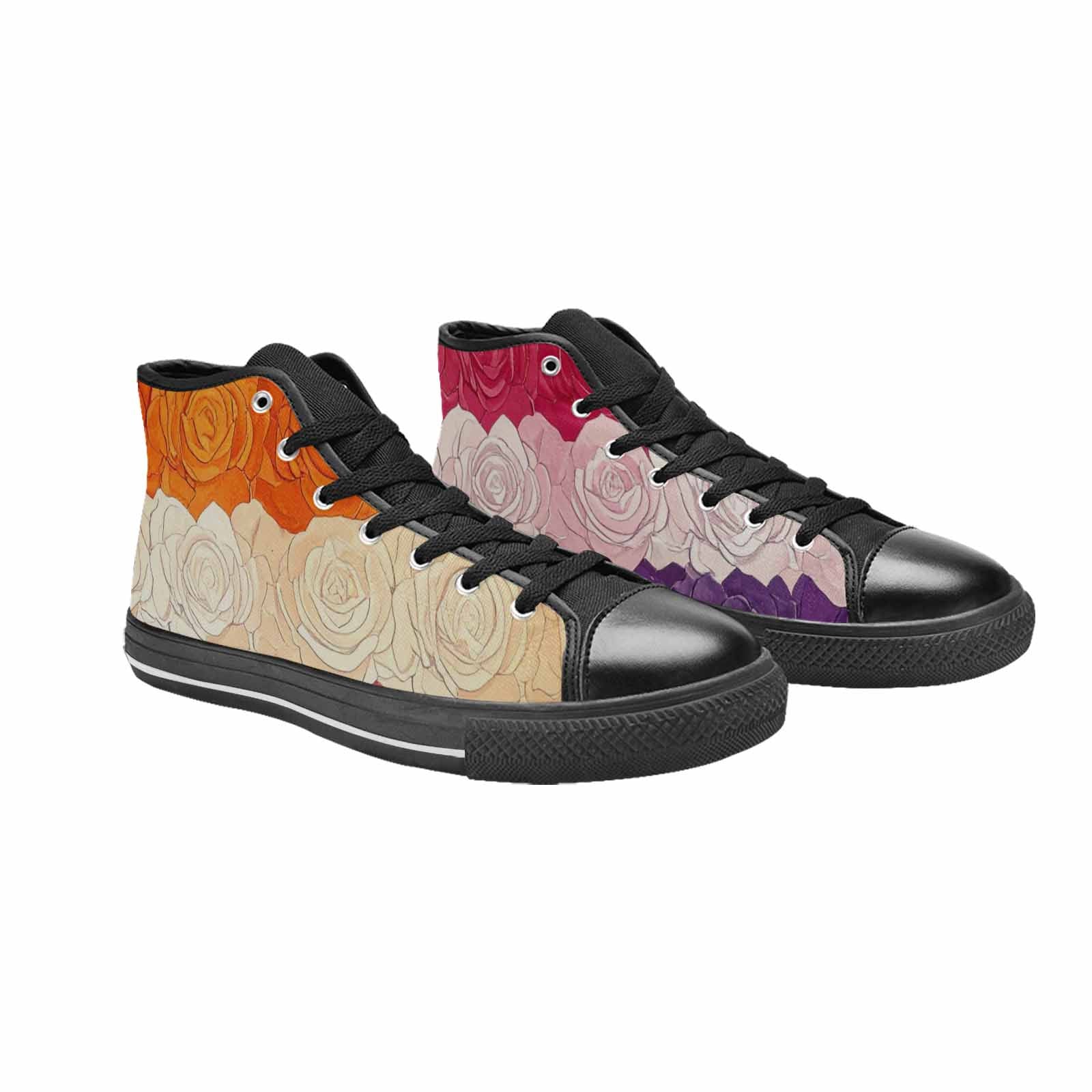 MEN'S Lesbian Flag Color High Top Canvas Dark Academia Sneakers
