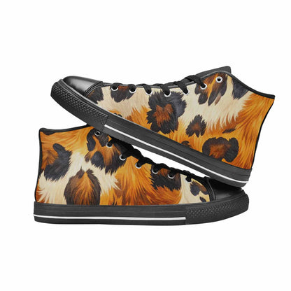 MEN'S Cow Animal Print High Top Canvas Vivid Custom Shoes