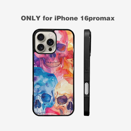 iPhone 16 Pro Max Case — Kulls Watercolor Skulls Small Skull Pattern, Custom Designed Case Cover