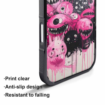 iPhone 17 Pro Max Case — Black &amp; Pink Ink Cartoon Cute, Custom Designed Case Cover