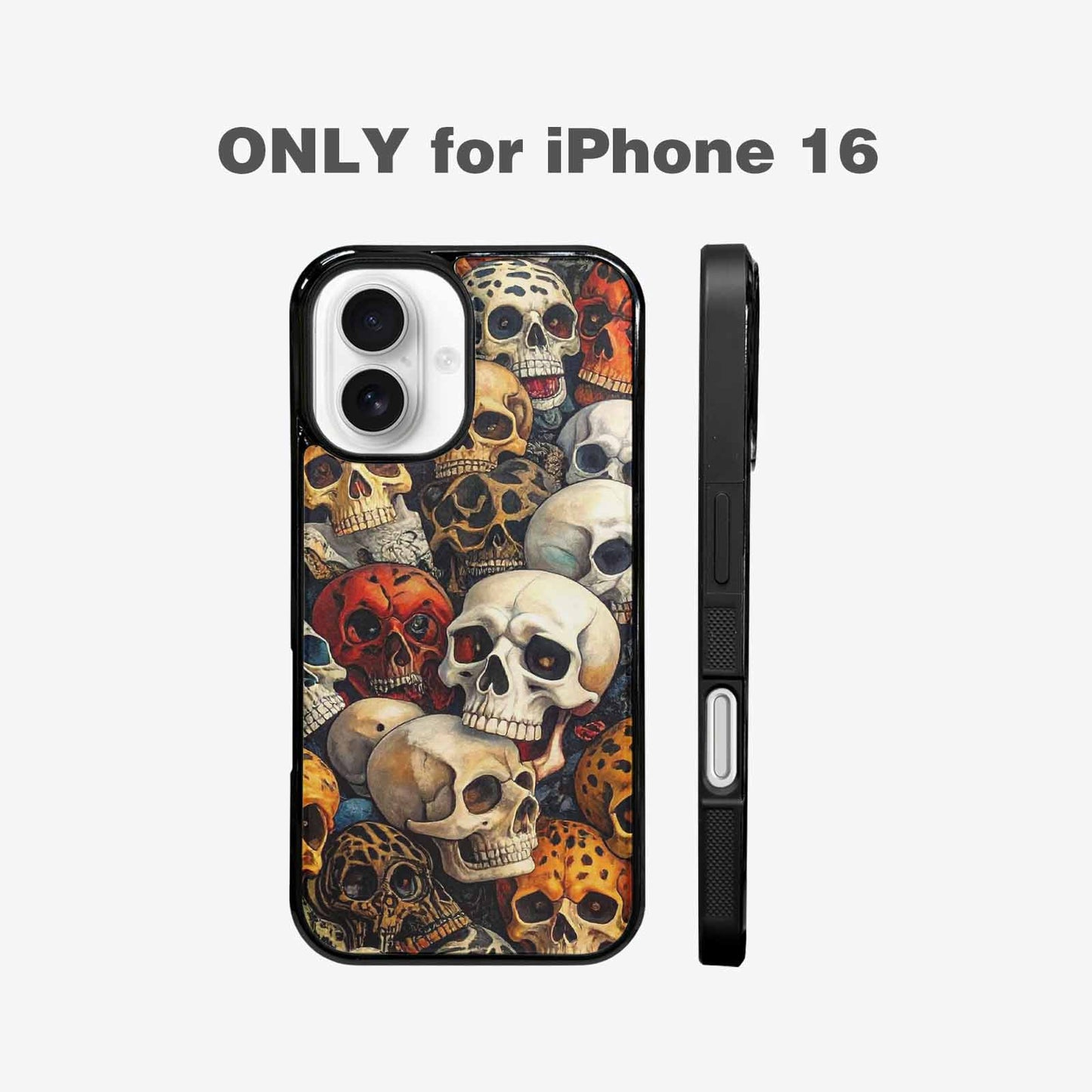 iPhone 16 Case — Skulls Pattern Hundreds Of Sma 1q9, Customized Protective Case