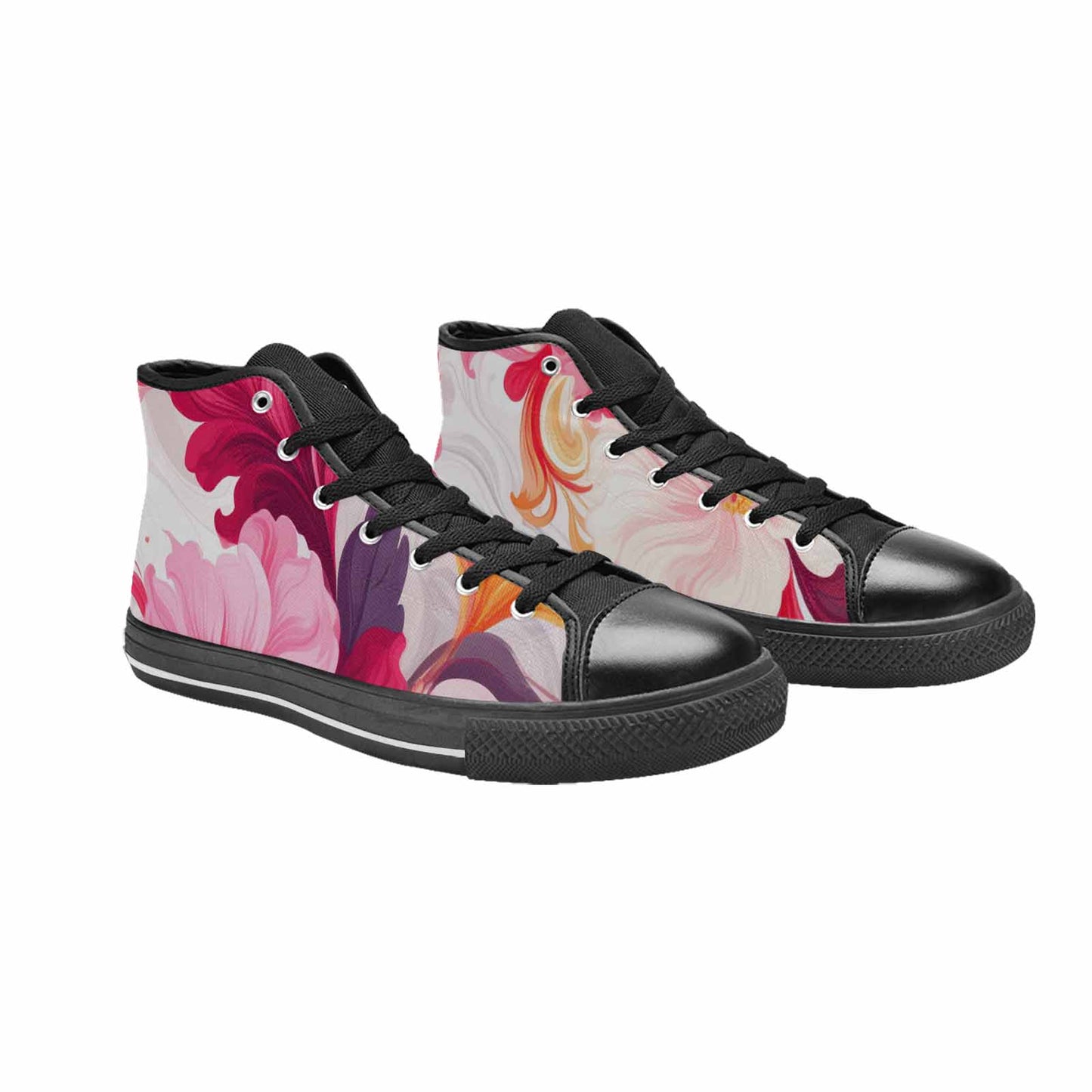 MEN'S Marble Floral High Top Canvas Y2K Custom Sneakers
