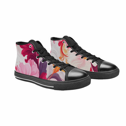 MEN'S Marble Floral High Top Canvas Y2K Custom Sneakers