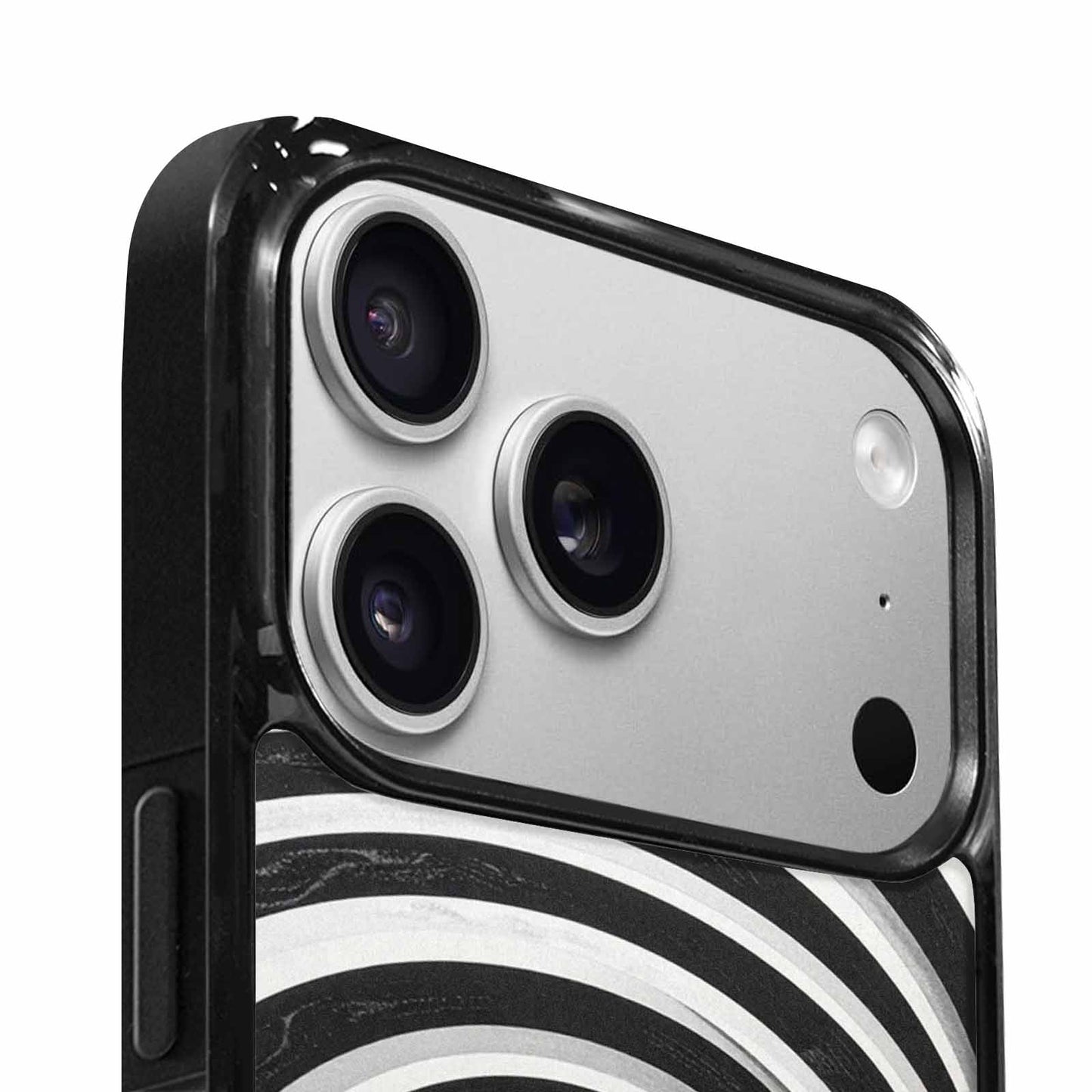 iPhone 17 Pro Max Case — Hypnotic Spiral Optical Illusion Original Art, Custom Printed Phone Case