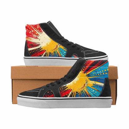 WOMEN'S Comic Pop Art High Top Canvas Made To Order Aesthetic Limited Edition Sneakers