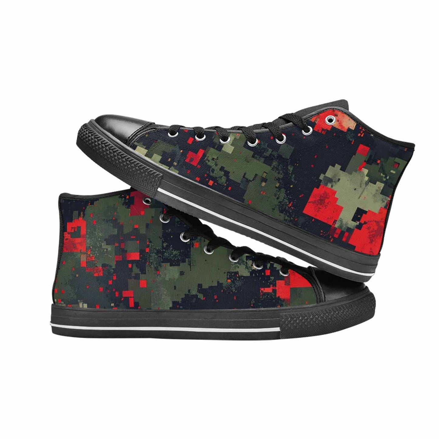 WOMEN'S Military Camouflage Blotch High Top Canvas Dreamcore Custom Sneakers