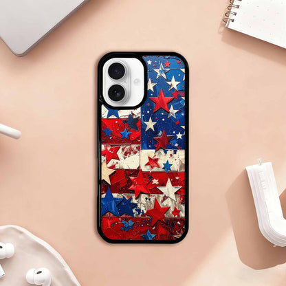iPhone 17 Case — Patriotic Stars And Stripes Galaxy Space, Custom Print Case Cover