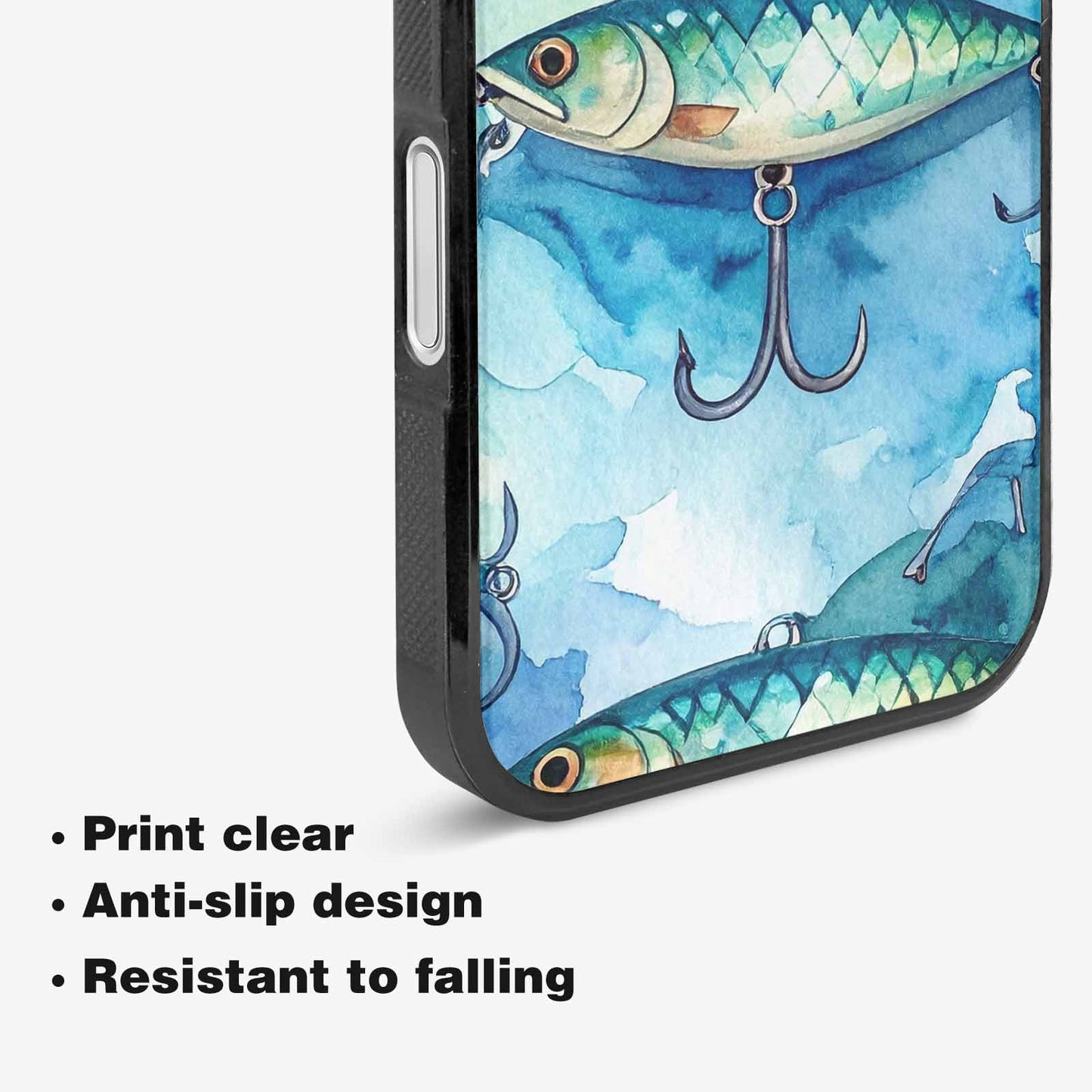 iPhone 16 Plus Case — Fishing Lure And Hook Pattern Seamless, Custom Made Phone Cover