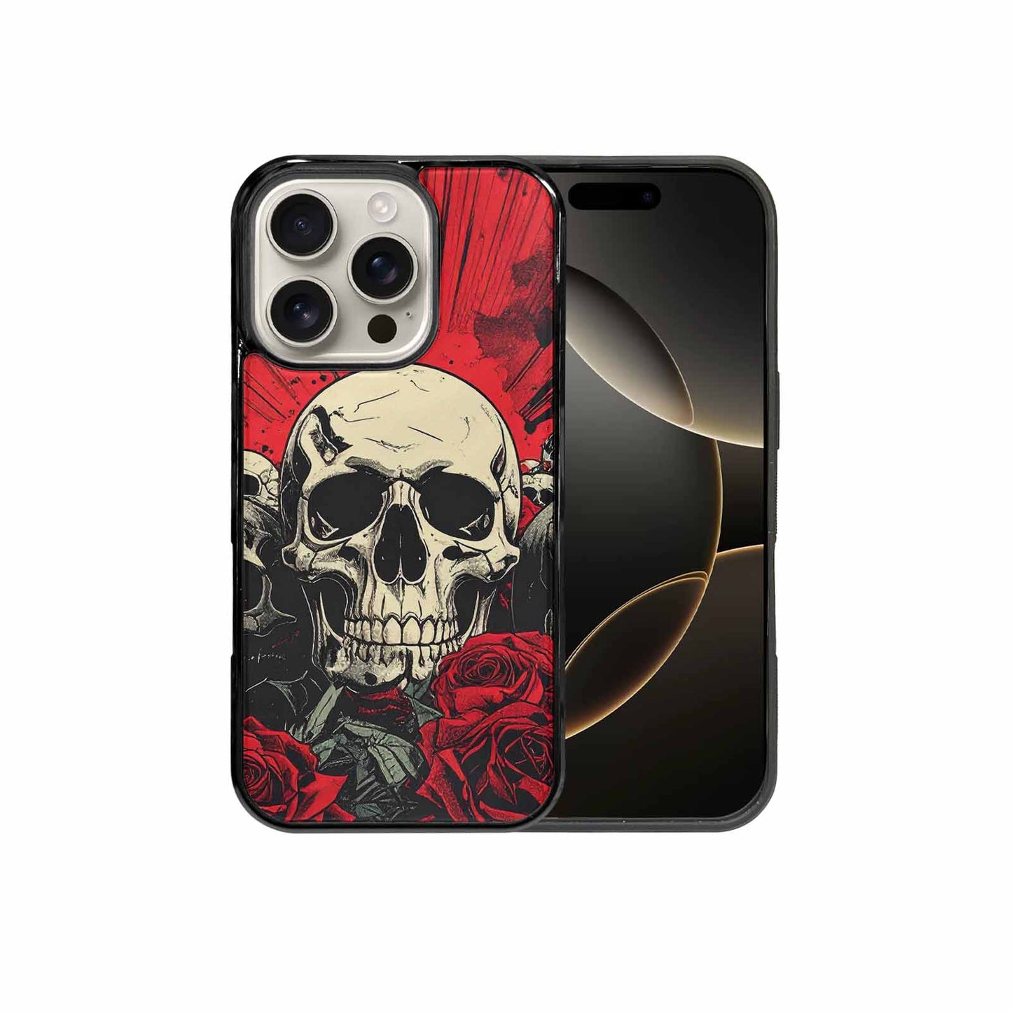 iPhone 16 Pro Case — Skull Dark Art Gothic Print, Custom Made Phone Cover