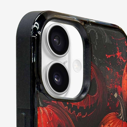 iPhone 16 Case — Bloody Pumpkin Face, Custom Phone Case