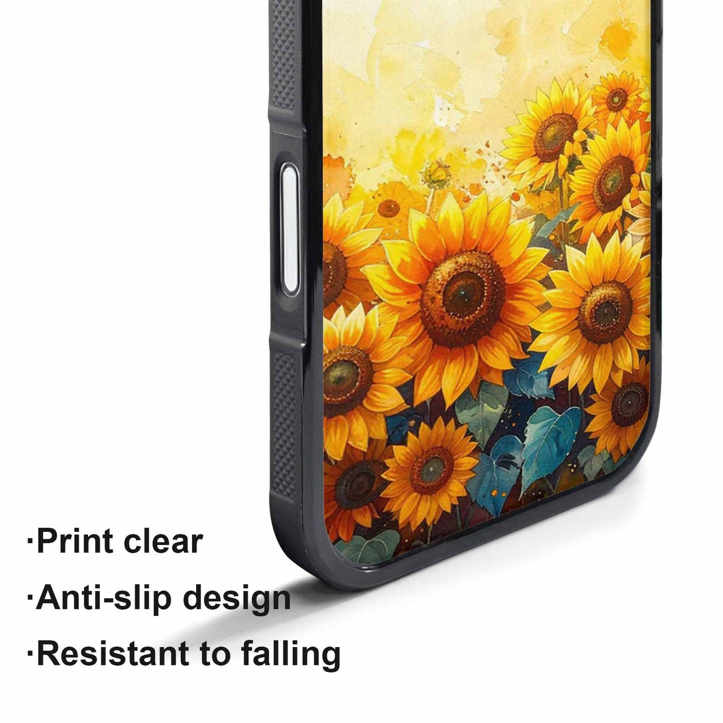 iPhone 17 Pro Case — Full Color Vibrant Sunflower Burst Floral, Custom Art Phone Cover