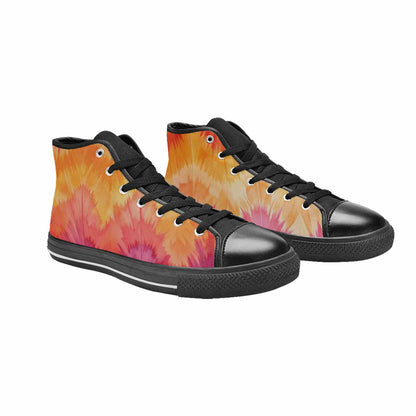 MEN'S Tie Dye - High Top Canvas Wallpaper Art Shoes
